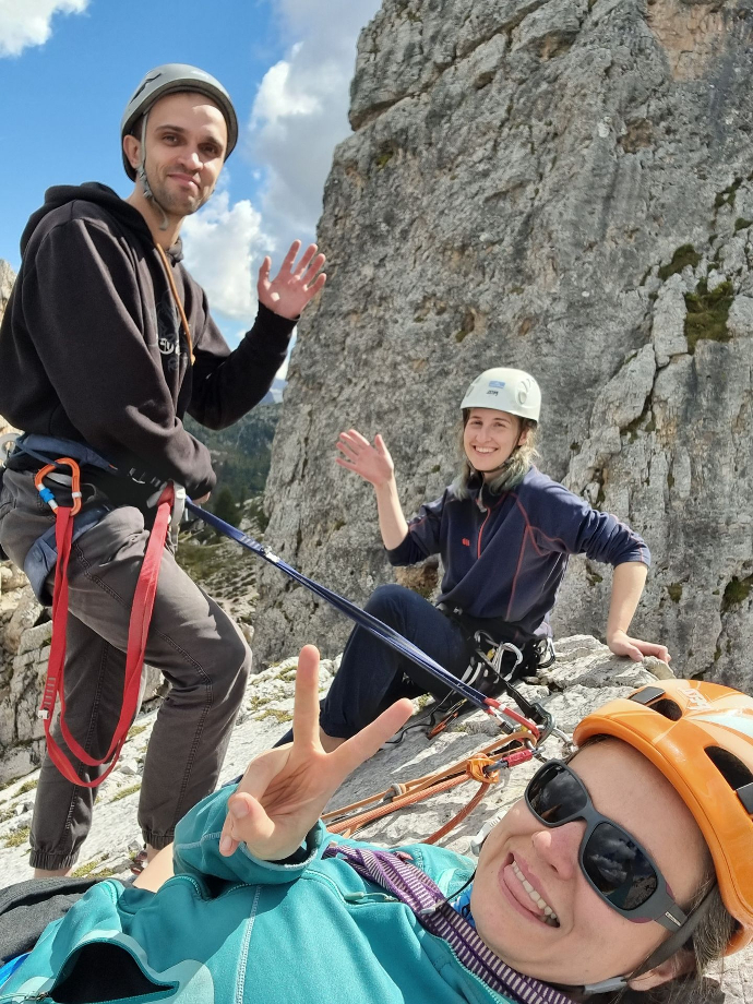 Multipich climbing in dolomites
