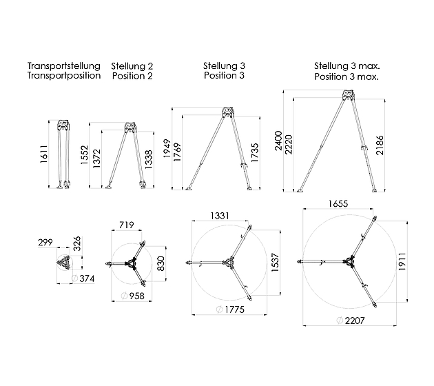 Singing Rock IKAR DB-A3 tripod