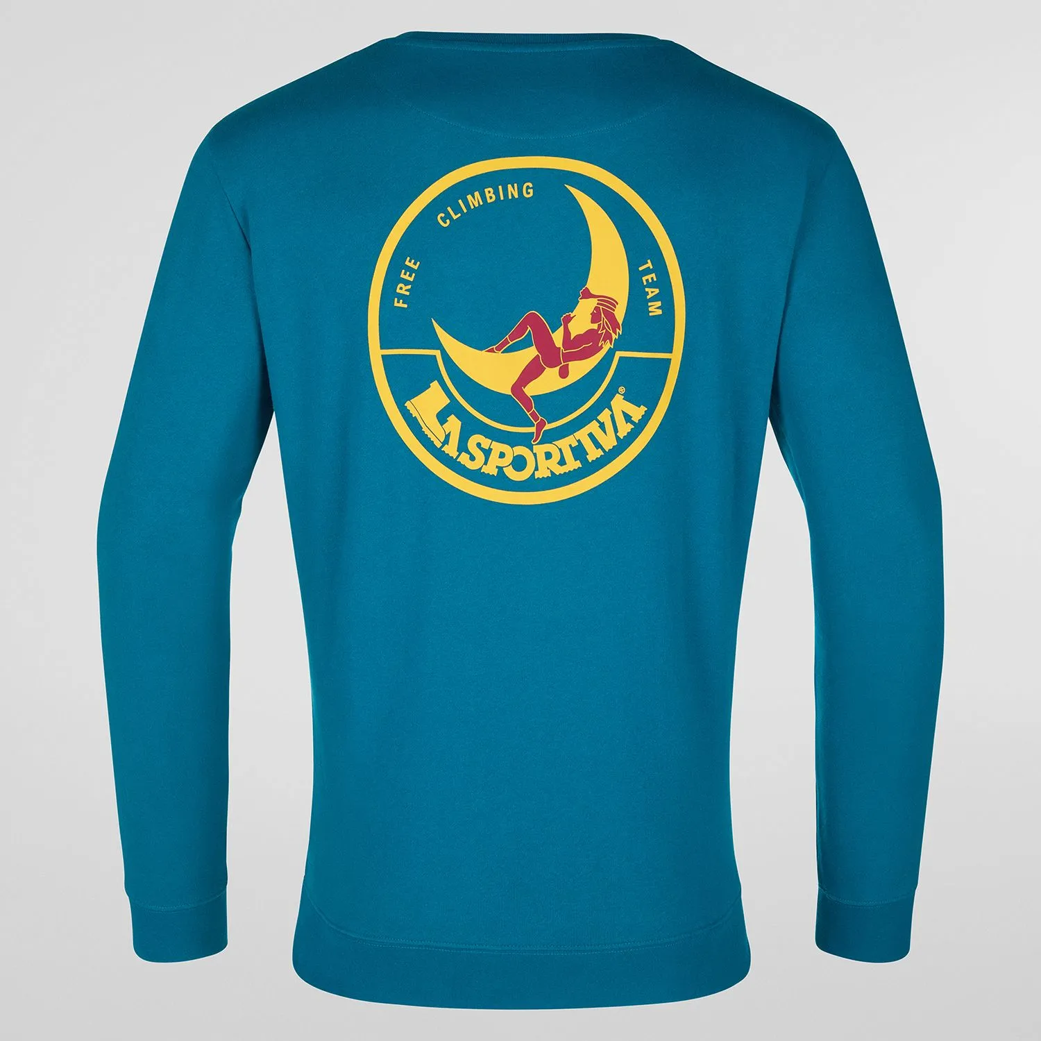 [F22640108XL] LaSportiva Climbing on The Moon Sweatshirt Men (XL, Turchese/Giallo)