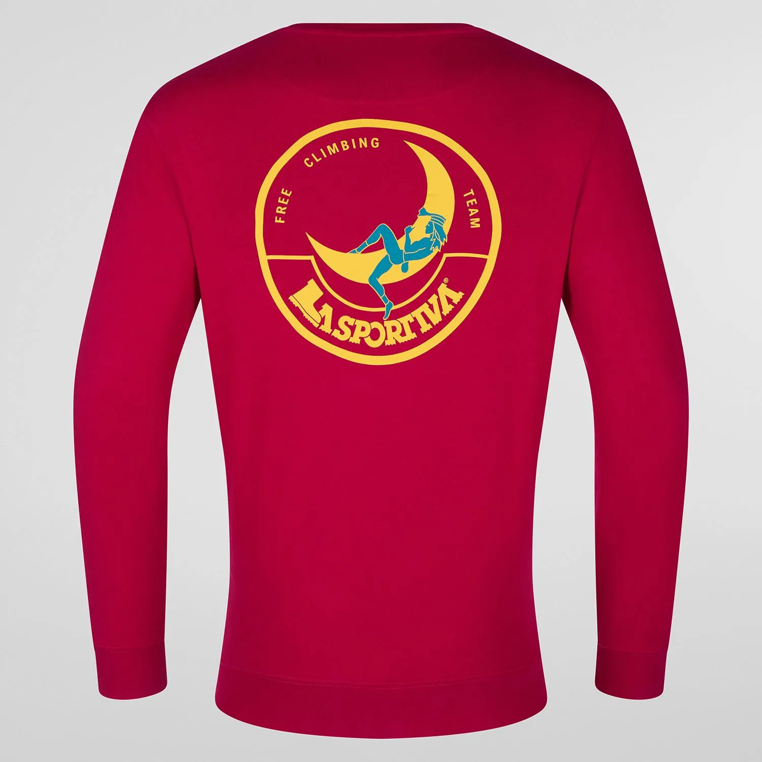 [F22410108L] LaSportiva Climbing on The Moon Sweatshirt Men (L, Fucsia/Giallo)