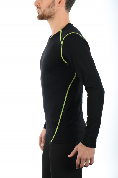 MICO IN 3700 Man Round Neck LS Shirt Dualtech Merino