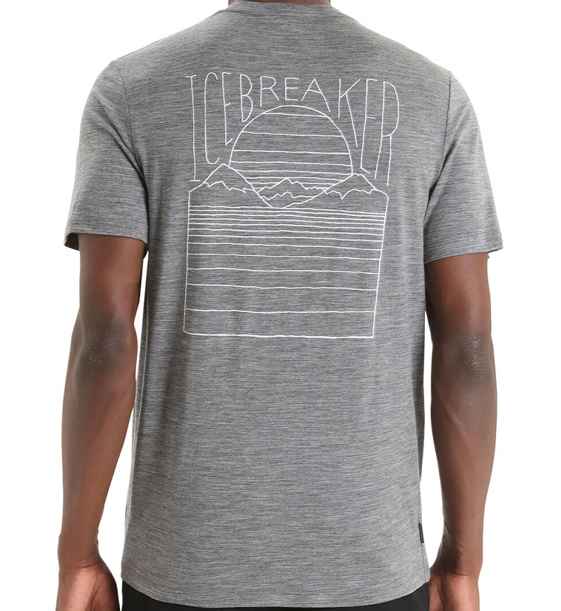 Icebreaker Mens Tech Lite II SS Tee Mountain Sunset