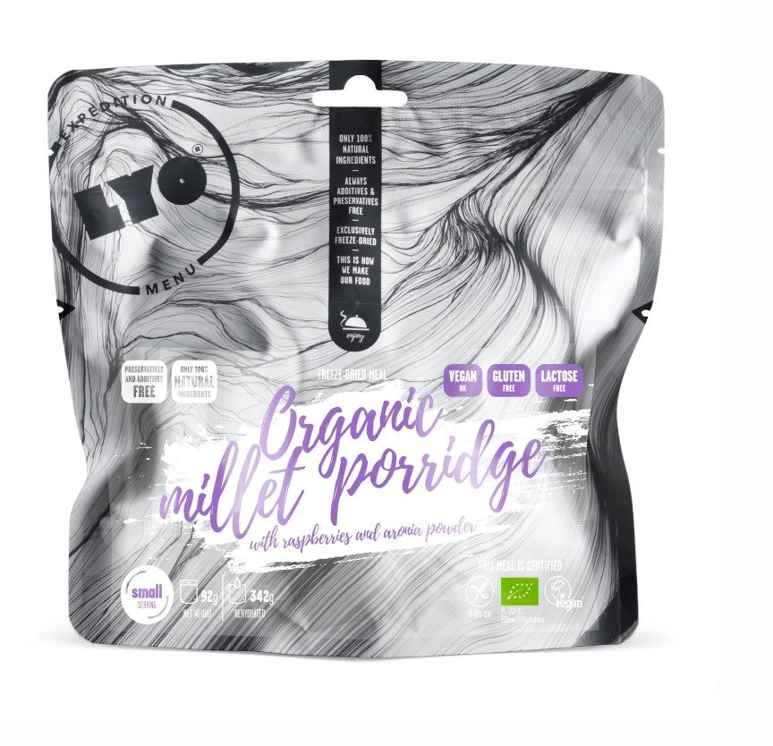 Lyofood Organic Millet Porridge with Raspberries & Aronia Powder