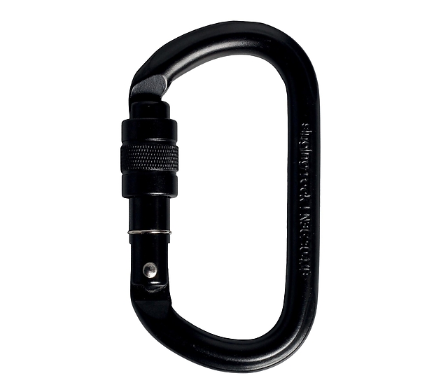 Singing Rock Oval carabiner Steel Screw Lock, black