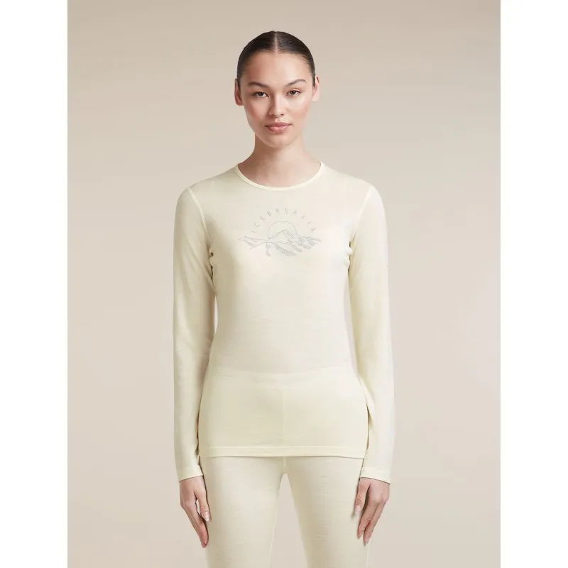 Icebreaker Womens 200 Oasis LS Crewe Sunrise Summit 