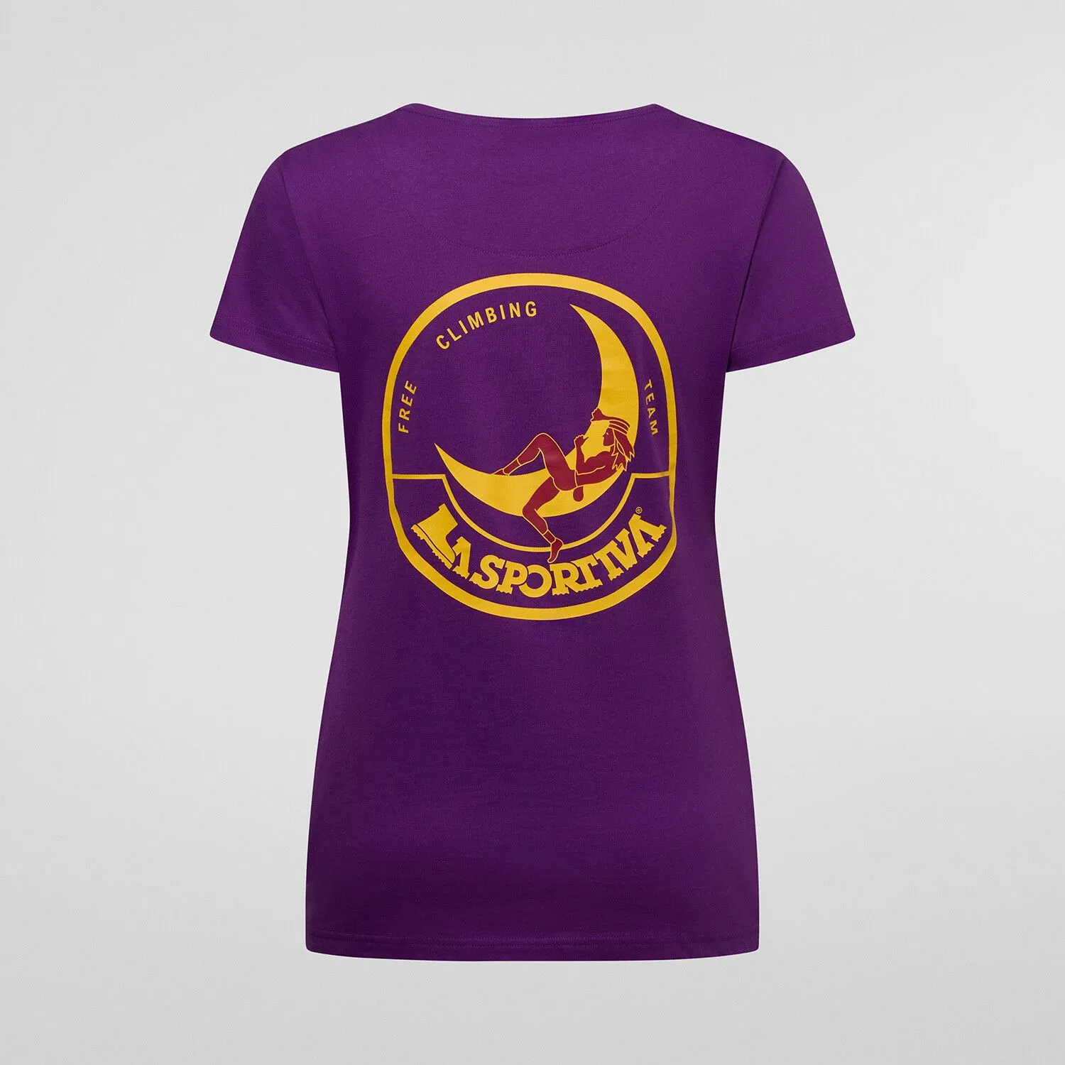 [ZACT158U07Y08L] LaSportiva Climbing on The Moon T-Shirt Women (L, Viola/Giallo)