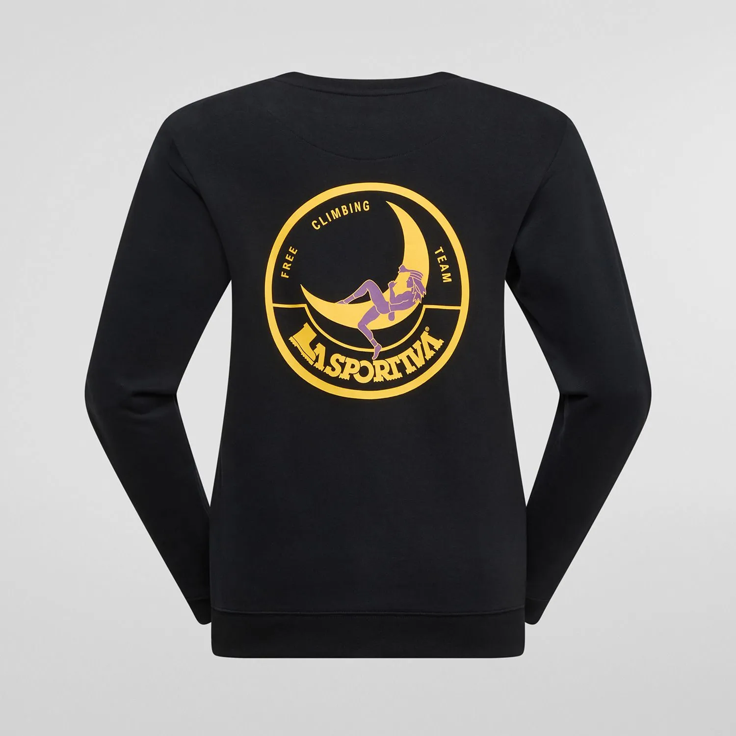 [ZACW035K04Y08S] LaSportiva Climbing on The Moon Sweatshirt Women (S, Nero/Giallo)