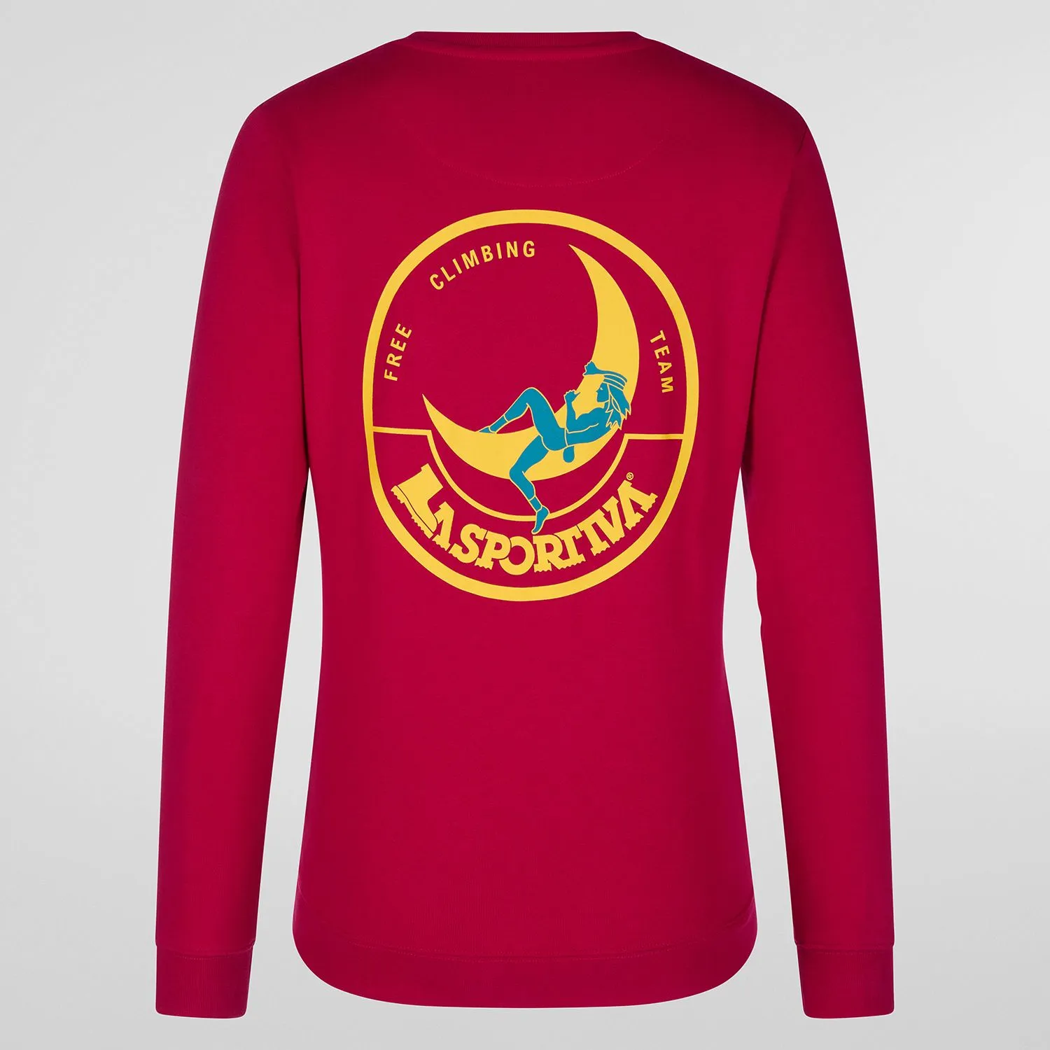 [G14410108L] LaSportiva Climbing on The Moon Sweatshirt Women (L, Fucsia/Giallo)