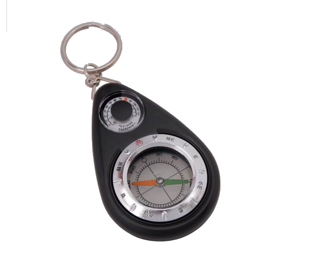 Munkees Keychain Compass with Thermometer