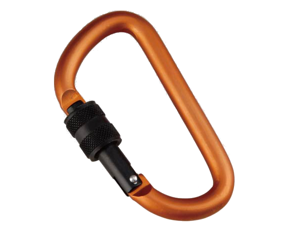Munkees D Carabiner with Screw Lock. 8 mm x 80 mm