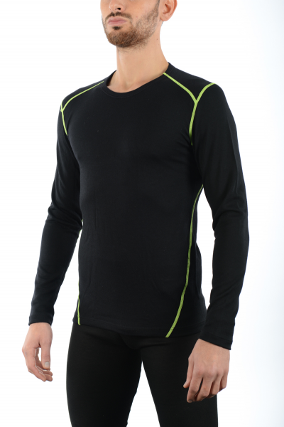 MICO IN 3700 Man Round Neck LS Shirt Dualtech Merino