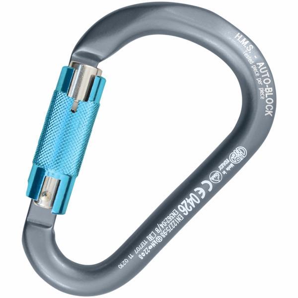 KONG HMS Classic Auto Block (Grey/Polished/Cyan)