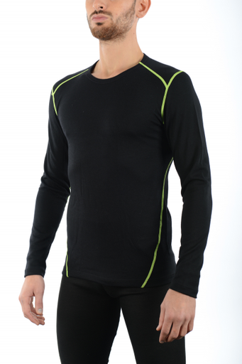 MICO IN 3700 Man Round Neck LS Shirt Dualtech Merino