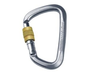 [K4080ZO] Singing Rock D carabiner Steel Screw Lock 50kN